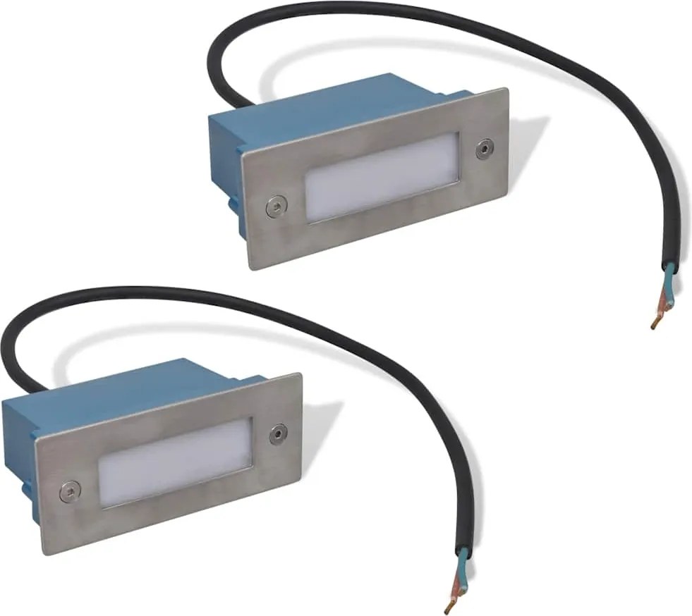 vidaXL 2 db süllyesztett LED lépcsőlámpa 44 x 111 x 56 mm