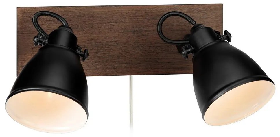 Markslöjd 108213 - Fali spotlámpa NATIVE 2xE14/18W/230V fekete/barna