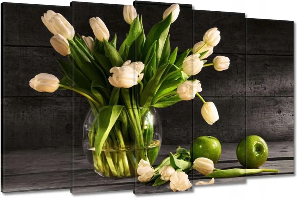 Vászonkép 150x95 Tulipánok vázában