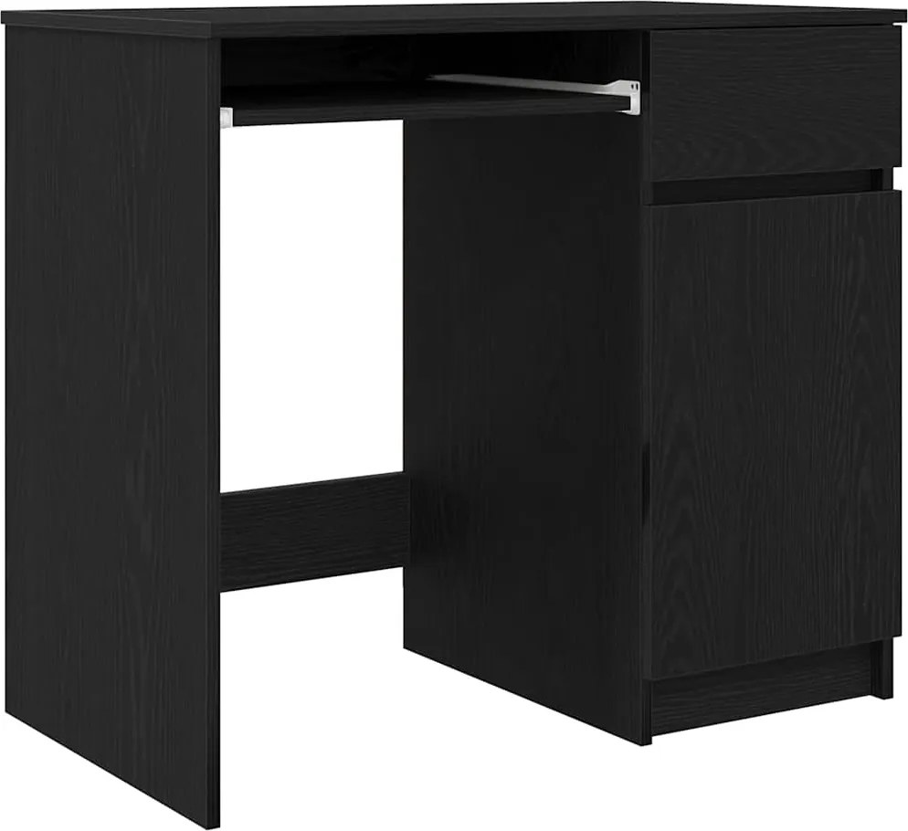 vidaXL fekete tölgy forgácslap íróasztal 86x49x76 cm