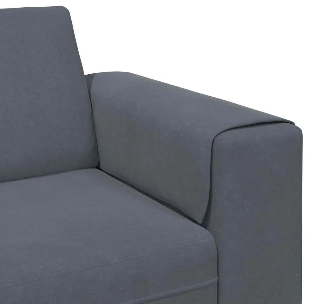 Kanapé Szett 3 pcs Sötétszürke Bársony