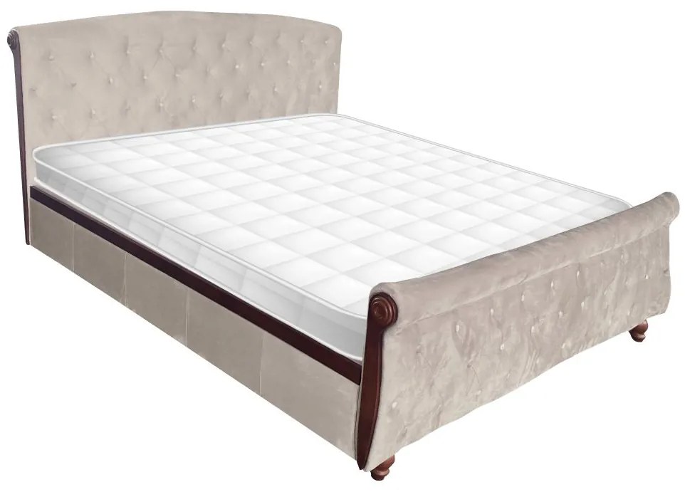 Franciaágy 180x200 cm Bretto (szürkésbarna taupe bársonyszövet). 1119489