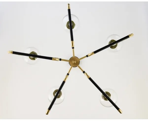 Jupiter 1985 - Csillár rúdon IBRA 5xG9/10W/230V fekete/arany