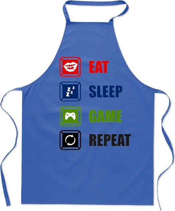 Konyhai kötény Eat Sleep Game Repeat