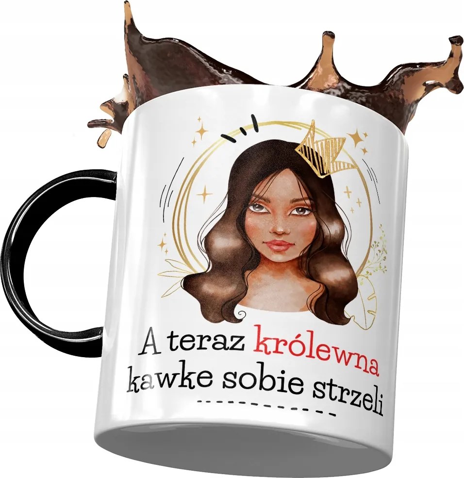 Bögre Fekete Vicces Királylány Kávé Lövöldözős Nyomtatott Fotó