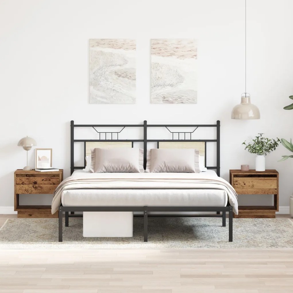 Éjjeli asztal 2 db Régi fa 45x34x45 cm Mérnökelt fa