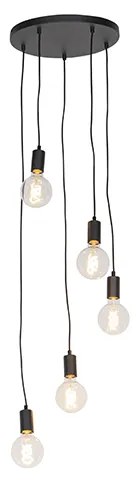 Modern lógólámpa fekete 35 cm 5-lámpás - Facil