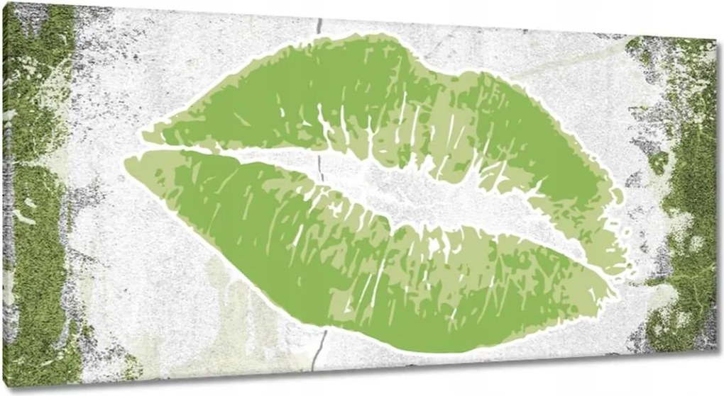 Vászonkép 115x55 Lány szája Ajkak