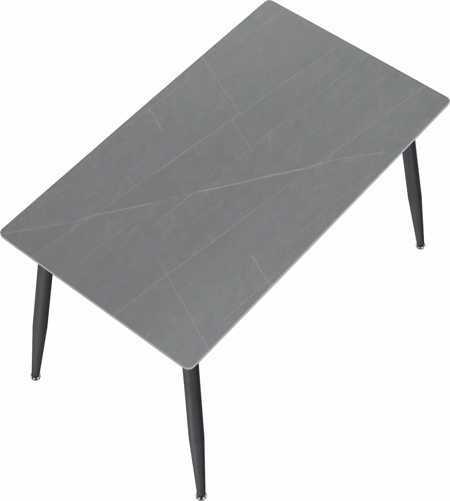 Étkezőasztal, szürke/fekete, 121x71 cm, FLORENC TYP 1