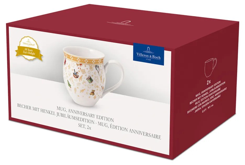 Karácsonyi bögrék szett, évfordulós kiadás, 2 darabos szett, Toy's Delight kollekció - Villeroy & Boch