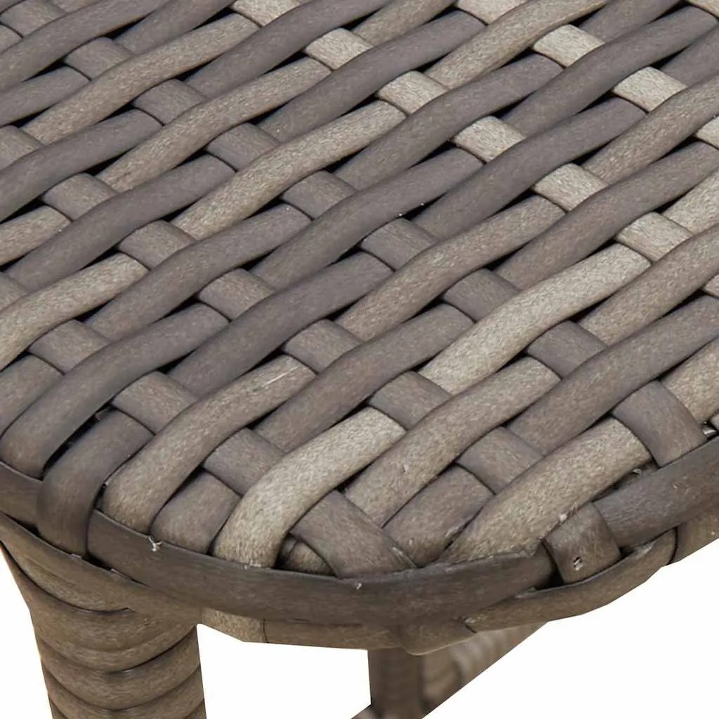 szürke polyrattan összecsukható kerti asztal 90x51x75 cm
