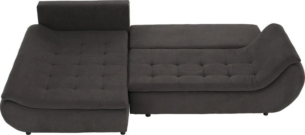 Ülőgarnitúra, szürkésbarna/sárga, szövet, balos, BRATO