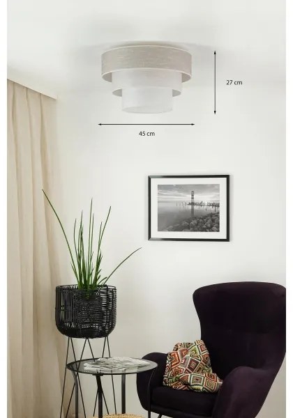 Brilagi - Mennyezeti lámpa ALASKA LUNETA 1xE27/15W/230V átm. 45 cm szürke/krémes