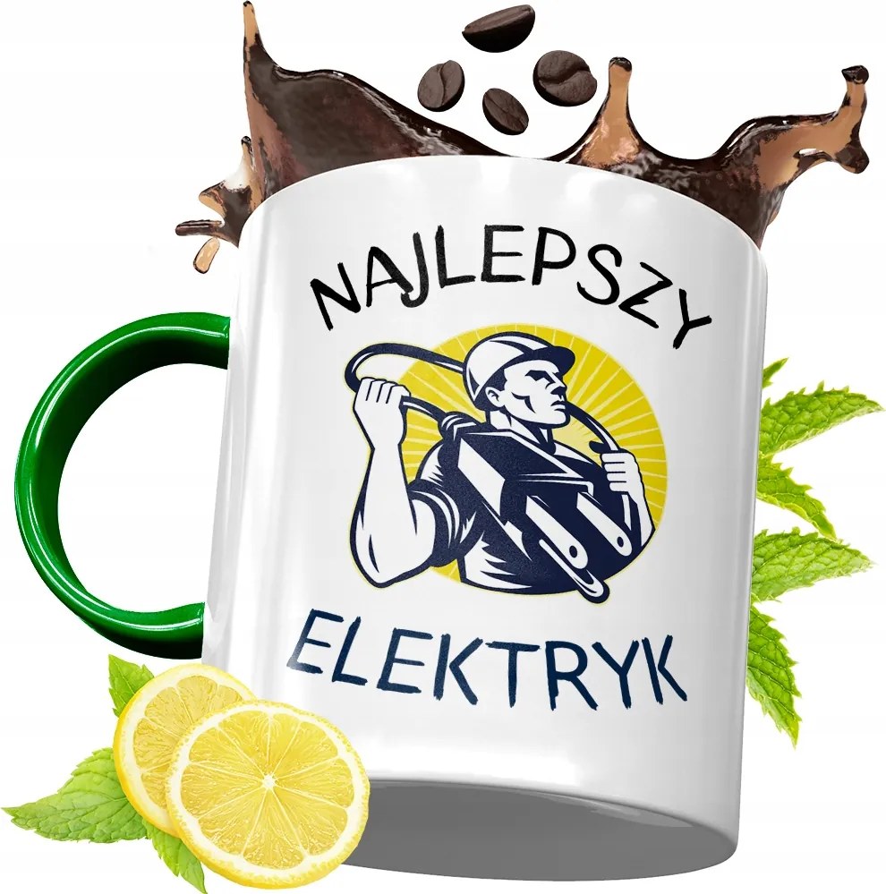 Zöld Bögre Villanyszerelőnek Születésnapi Ajándék fényképes nyomtatással