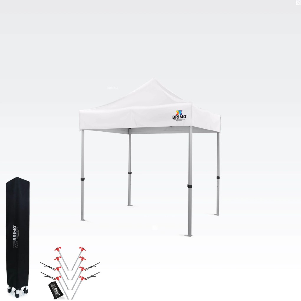 Összecsukható alumínium árusítóstand falak nélkül | BRIMO Exclusive Alu 2x2 m - falak nélkül - Fehér