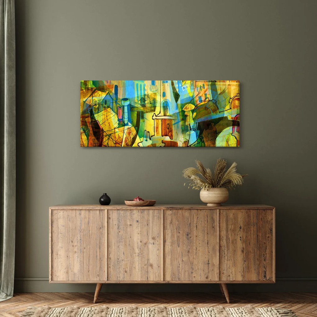 Kép - Építészet, kubista absztrakció (120x50 cm)
