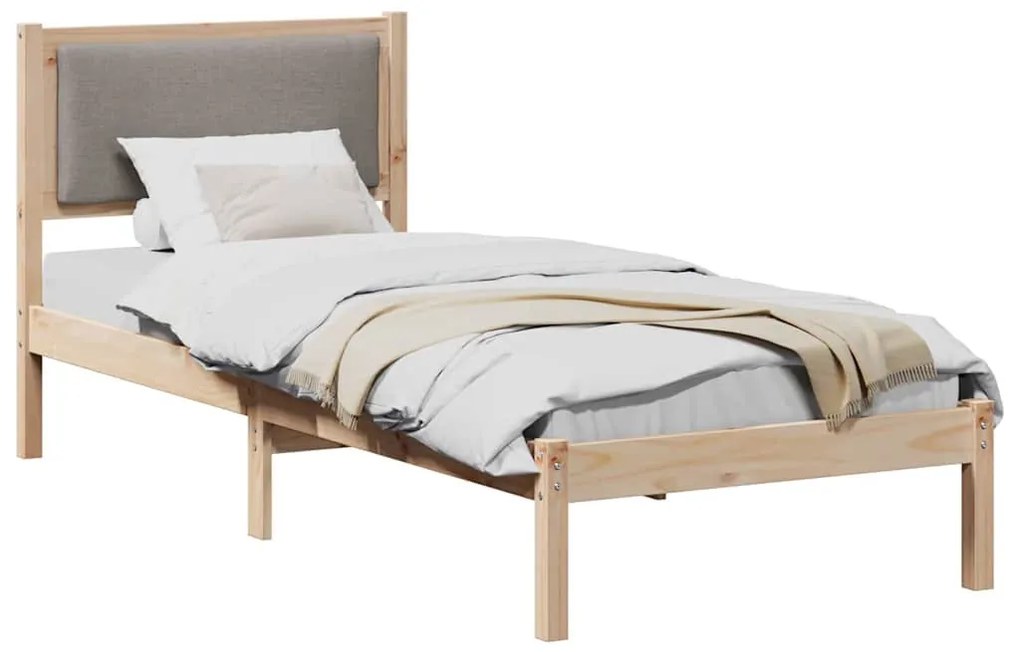 vidaXL Ágykeret fejtámlával Tópszínű 80 x 200 cm Tömör fenyőfa