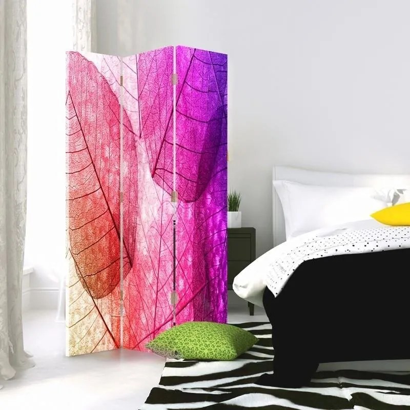 Gario Paraván Rózsaszín levelek Méret: 145 x 170 cm, Kivitelezés: Klasszikus paraván