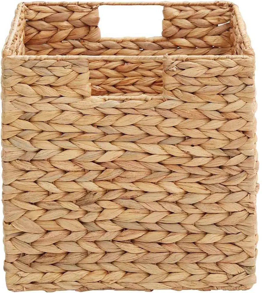 vidaXL Tárolókosarak 2 pcs Természetes 28 x 28 x 28 cm Vízi jácint
