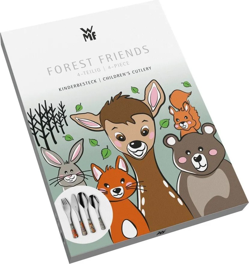 Ezüstszínű rozsdamentes acél gyerek evőeszköz 4 db-os Forest Friends – WMF