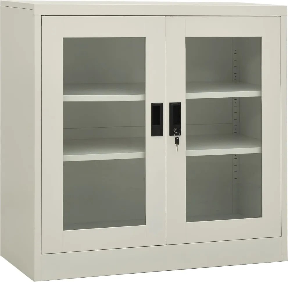 vidaXL világosszürke acél irodai szekrény 90 x 40 x 90 cm