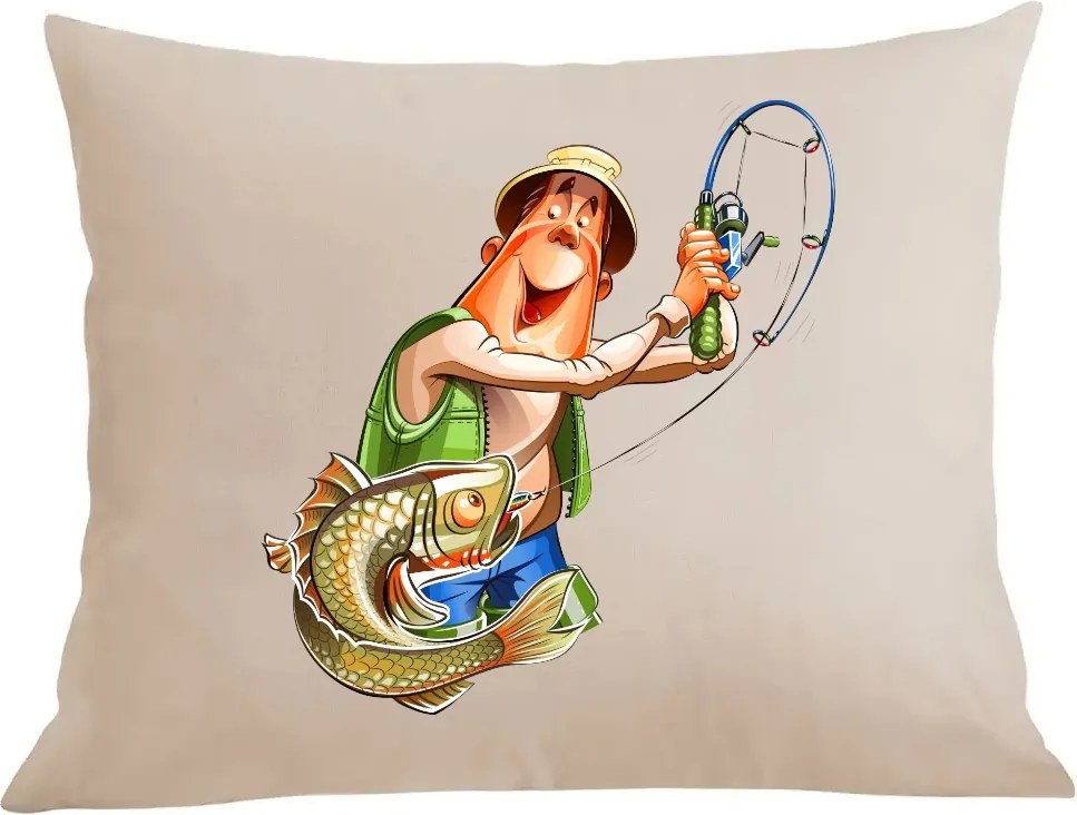 Párna párnahuzat nyomott mintás Horgász Ajándék