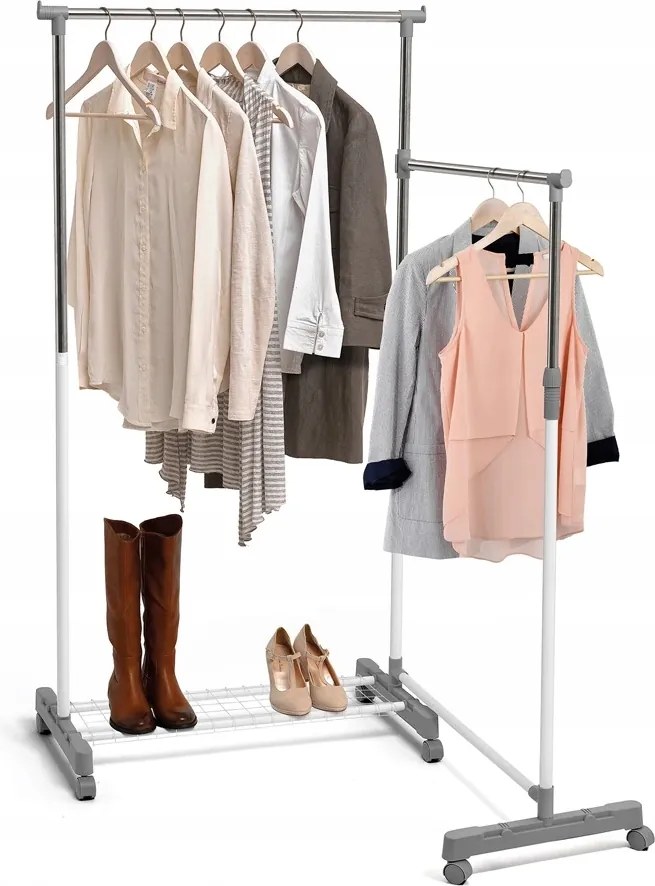 Dupla összecsukható ruhaakasztó, fehér