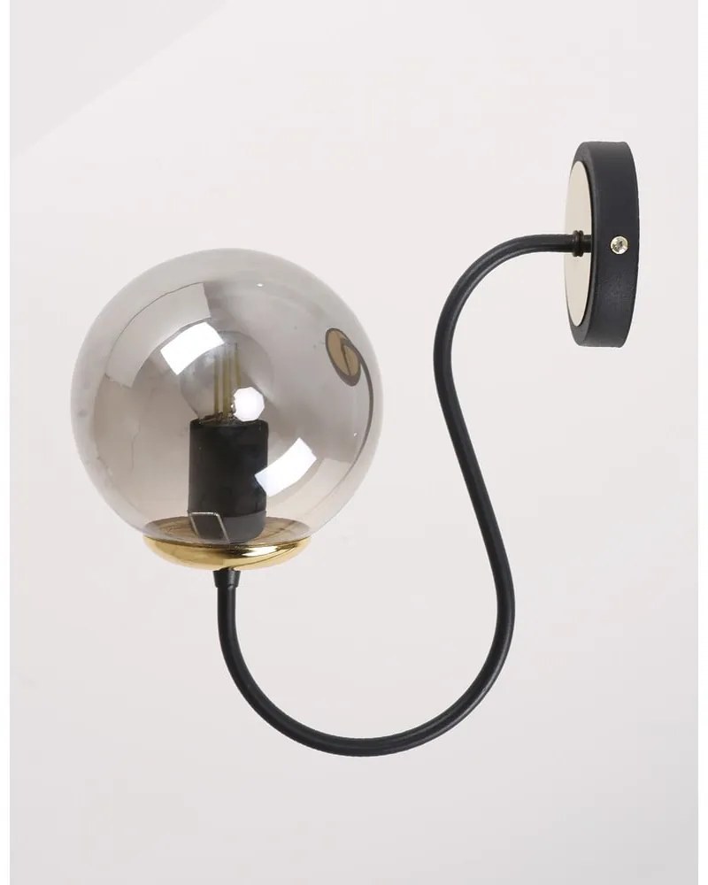 Fekete-szürke fali lámpa ø 15 cm Oslo – Squid Lighting