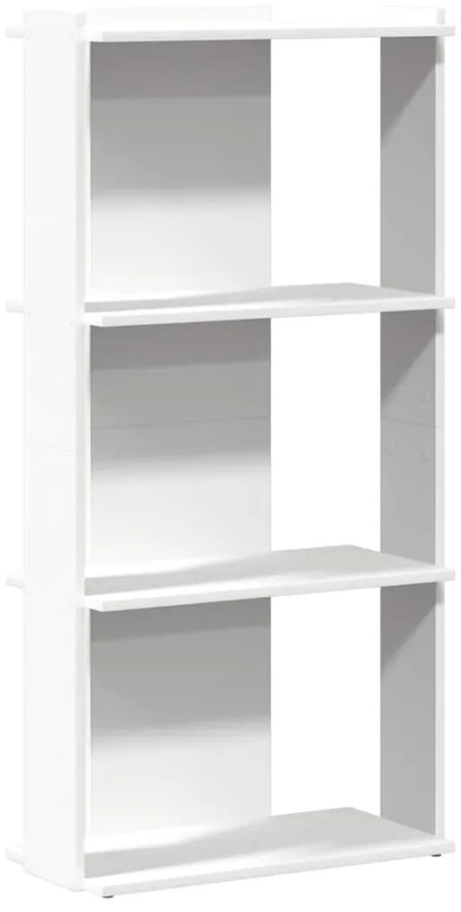 Könyvespolc 3 szintes fehér 60x30x120 cm műfa