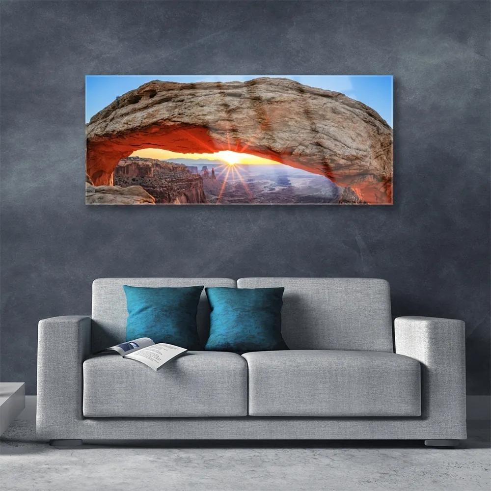 Akrilkép Sun Rock-táj 125x50 cm