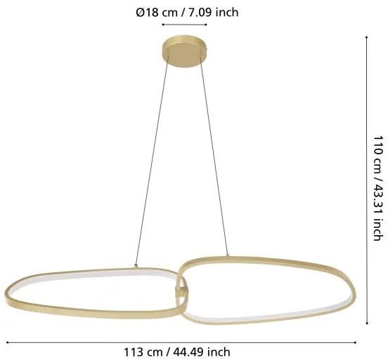 Eglo 390205 - LED Dimmelhető csillár zsinóron LODOSA LED/37,5W/230V 3000K