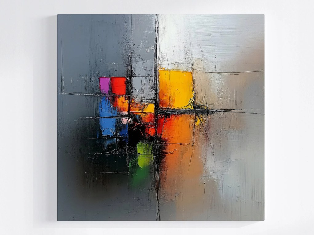 Canvas Vászonkép Absztrakt Színes Négyzetek Modern Art 3D 40x40