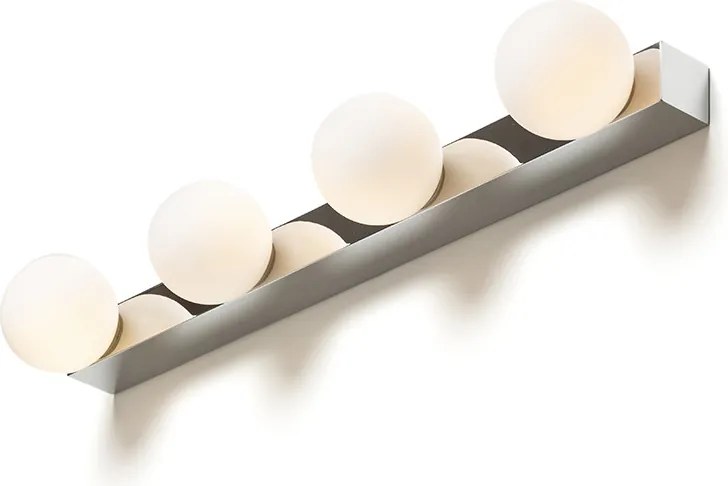 RENDL DOMINO IV nástěnná chrom/opálové sklo 230V LED G9 4x6W IP44