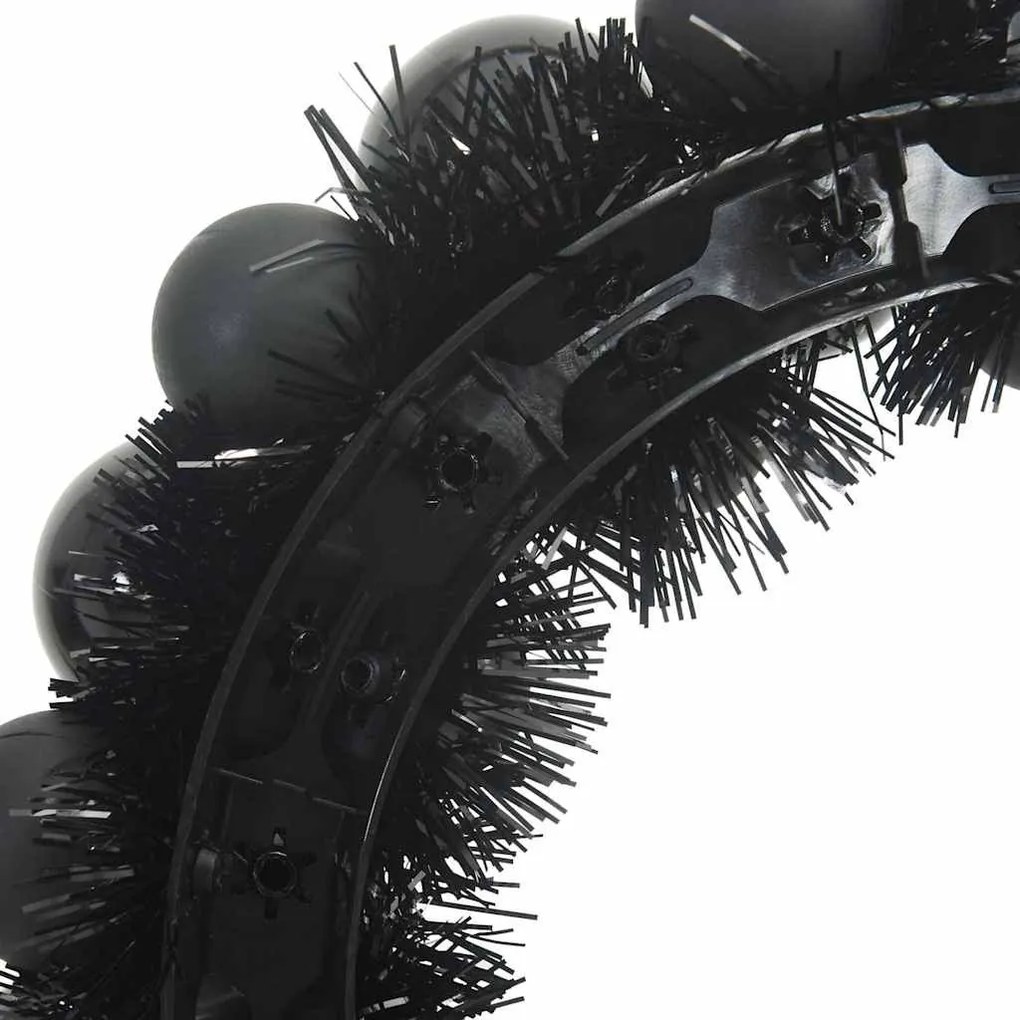 Karácsonyi labda koszorúk 2 pcs Fekete 33 x 33 x 7 cm