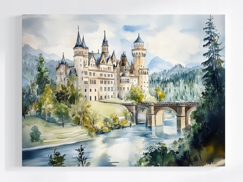 Poszter Tájkép Németország Bajorország Neuschwanstein Kastély 80x60