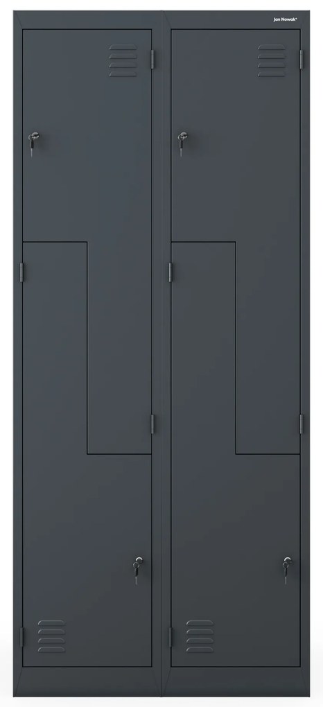 „L” típusú fémszekrény JULIA, 800 x 1850 x 450 mm, antracit