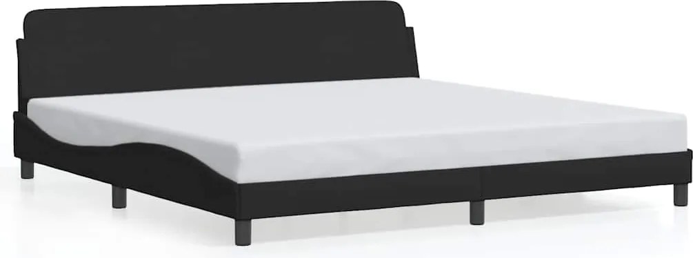 vidaXL fekete szövet ágykeret Dover 200 x 200 cm