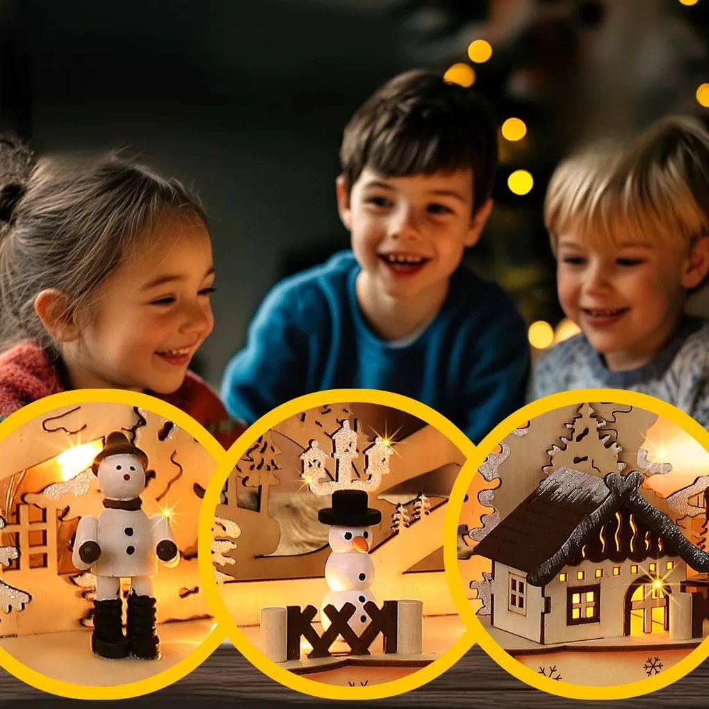 CLEMENT karácsonyi LED ív, 45x12,5x28cm, természetes barna Monzana