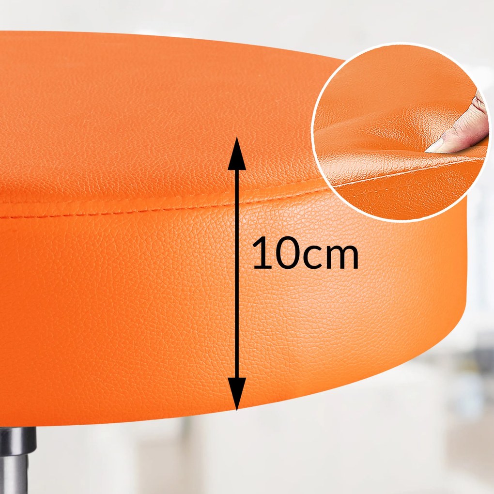 Casaria® Gurulós puff - narancssárga