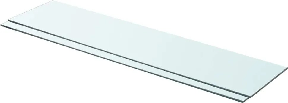 vidaXL 2 db átlátszó üveg paneles polc 90 x 20 cm