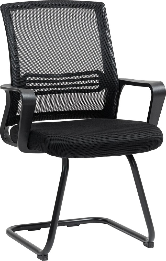 HOMCOM Háló Irodai Szék, Ergonomikus Ülés a Slad Alapjával, Konferenciaterem, Hálószoba, Váróterem, Recepció számára, Fekete | Aosom