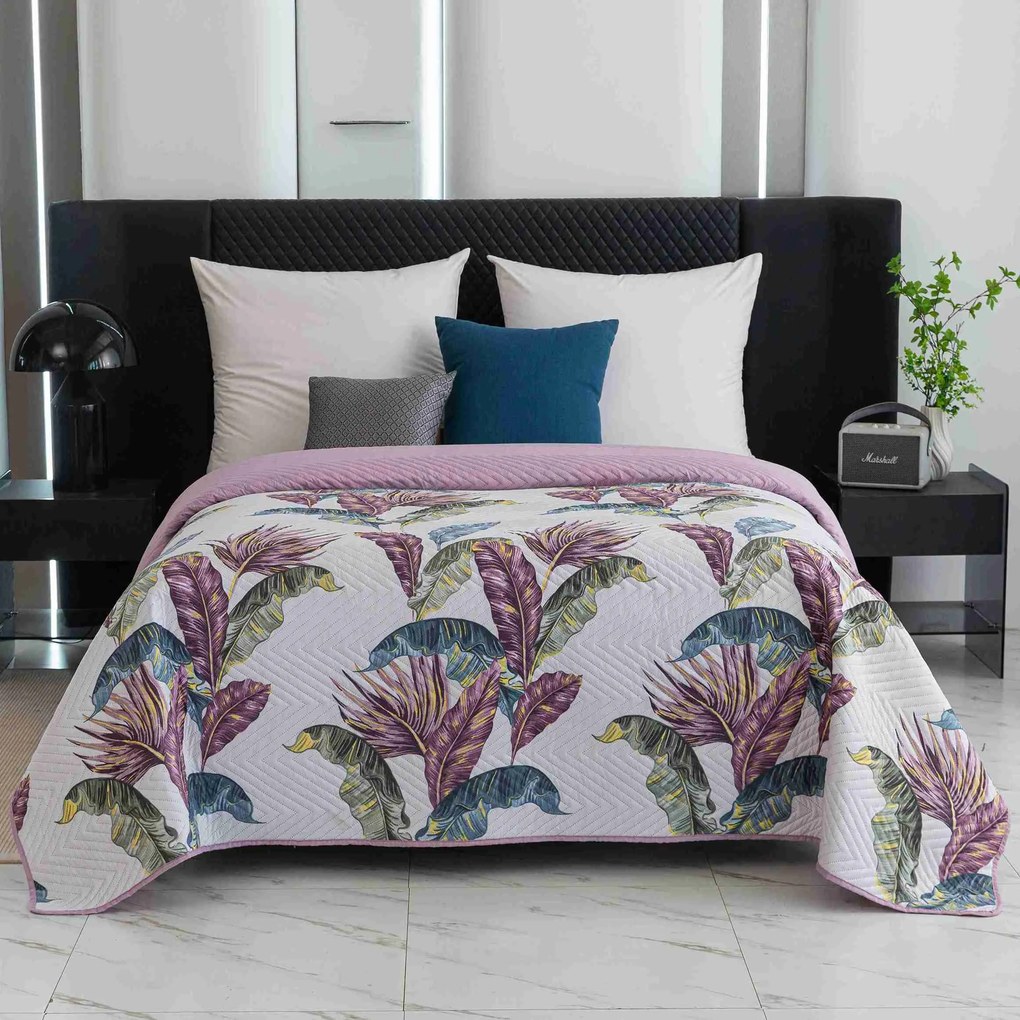 Ágytakaró TROPIC fehér / rózsaszín Méret: 220 x 240 cm