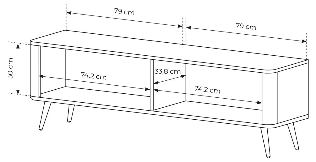 TV asztal/szekrény Lethe II (fekete). 1097482