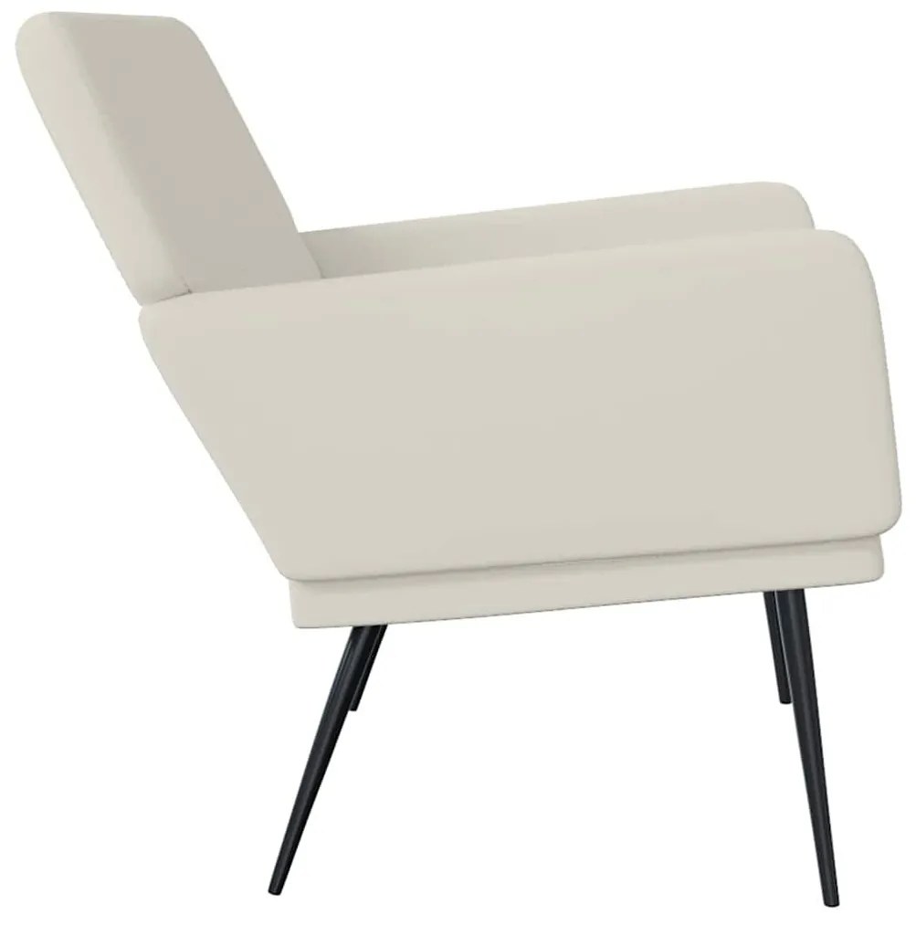 vidaXL krémszínű bársonypad 108x79x79 cm