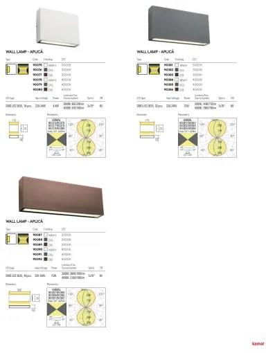 Redo 90389 - LED Kültéri fali lámpa KAMAL LED/15W/230V 3000K IP54 barna