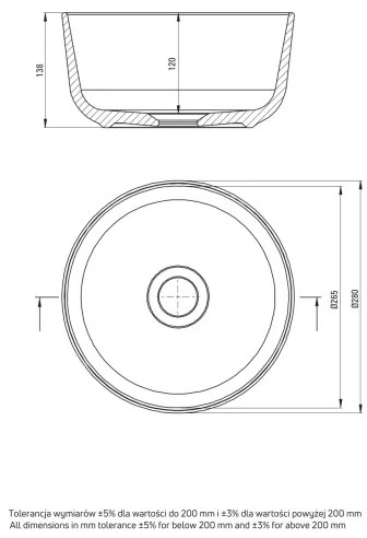 Deante CDJ_6U2S - JASMIN mosdó 28 cm kerámia/fehér beépíthető