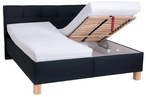 MARIA kárpitozott, tárolós ágy, matrac nélkül 160x200 cm antracit