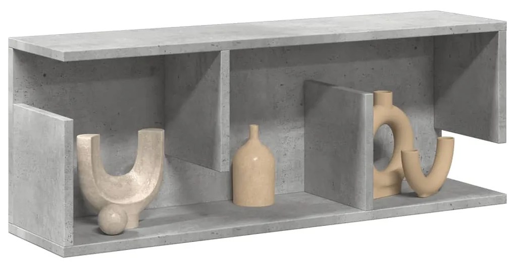 betonszürke szerelt fa faliszekrény 80 x 20 x 30 cm