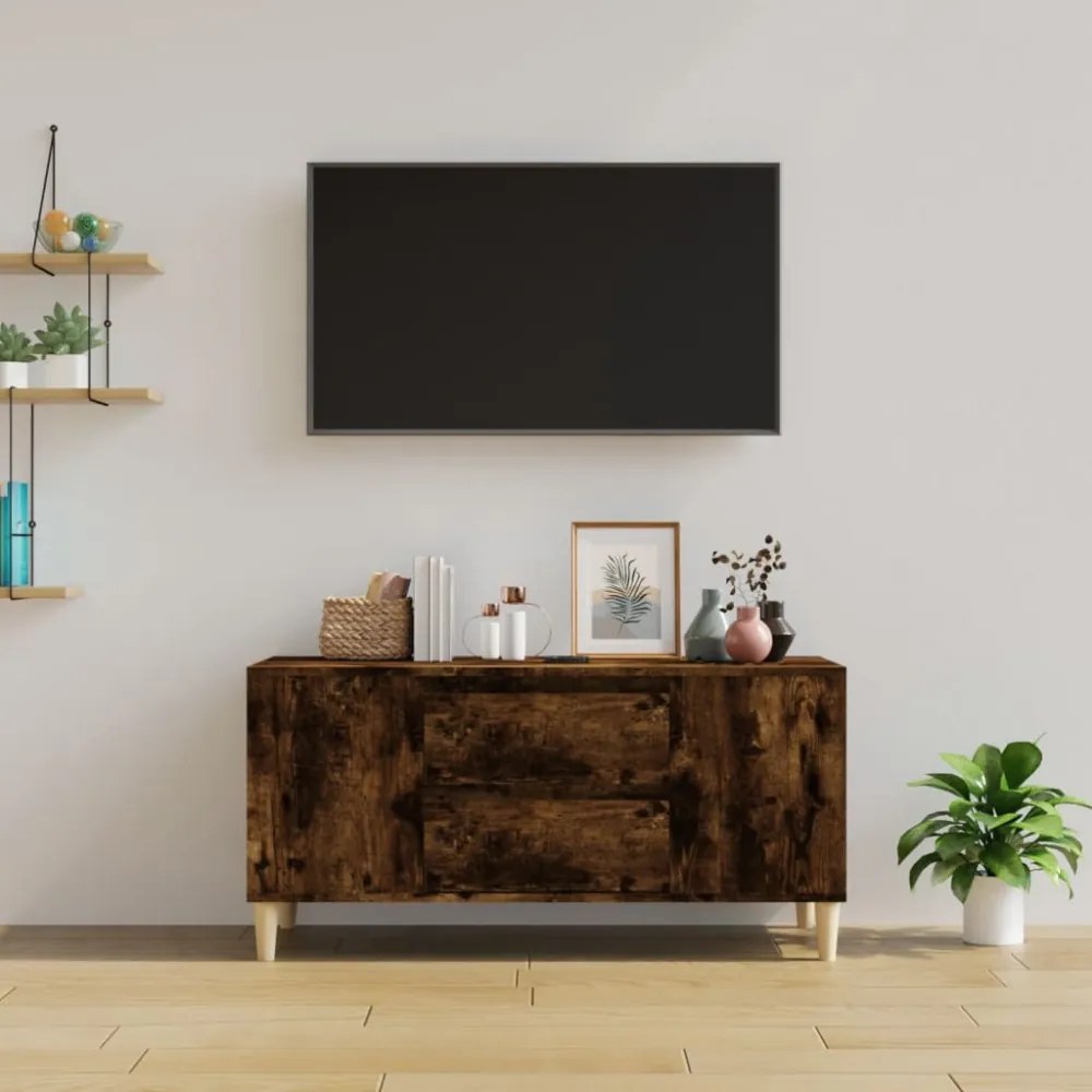 füstös tölgy színű szerelt fa TV-szekrény 102x44,5x50 cm