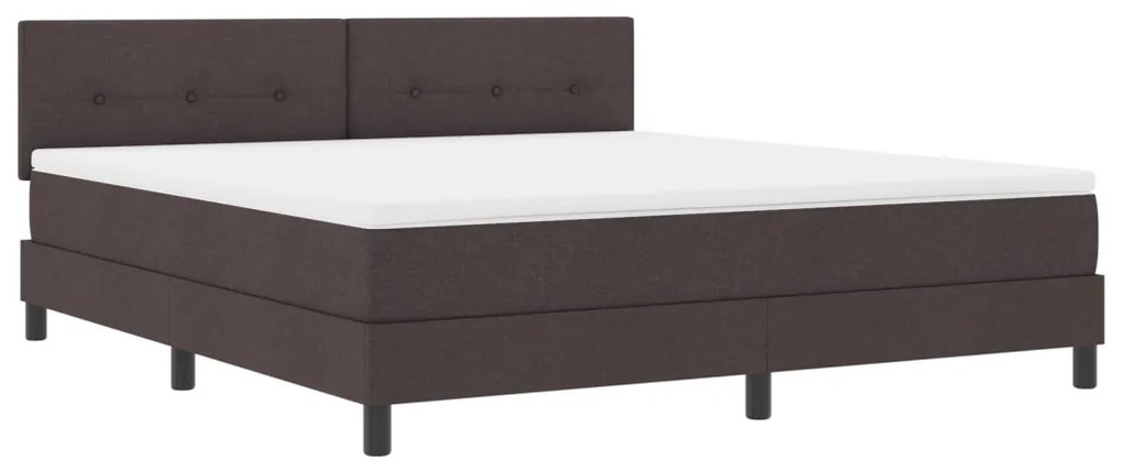 vidaXL Boxspring Ágy Matrazzsal és LED-del Sötétbarna 180x200 cm Szövet